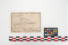 Etikett zu Bimetalldolch (NHMW-PRAE-023728)
